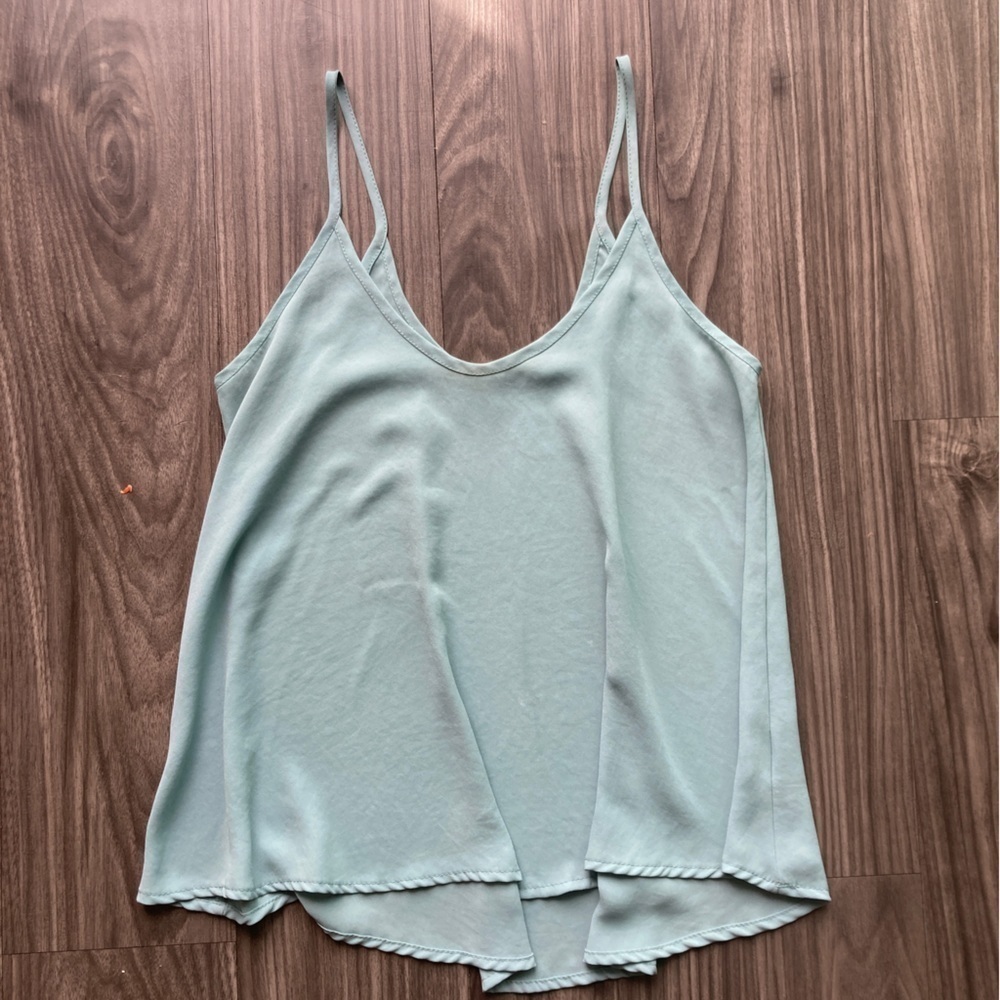 Lush Womens Turquoise Blue Flowy Camisole Top
